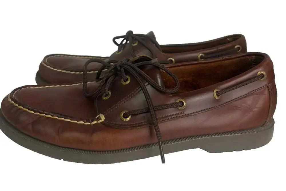 Rockport Boat Deck Shoes Men's 11M Brown Leather 2 Eye